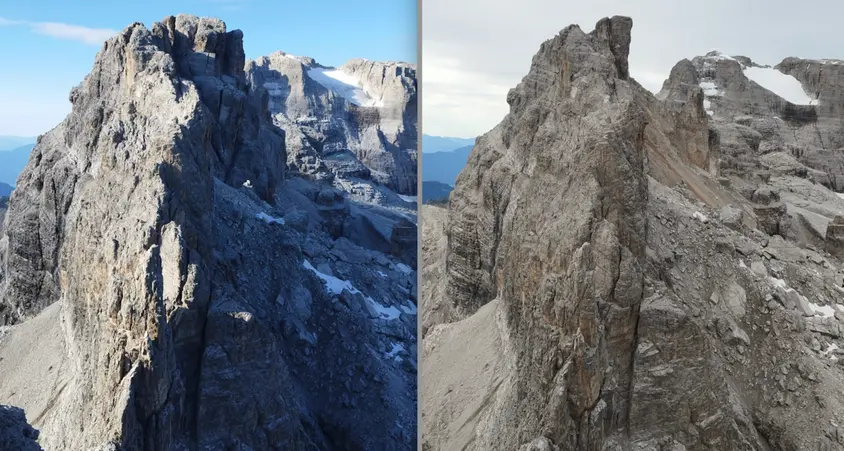 Cima Falkner a rischio: ci sono ancora circa 100mila metri cubi di roccia instabile