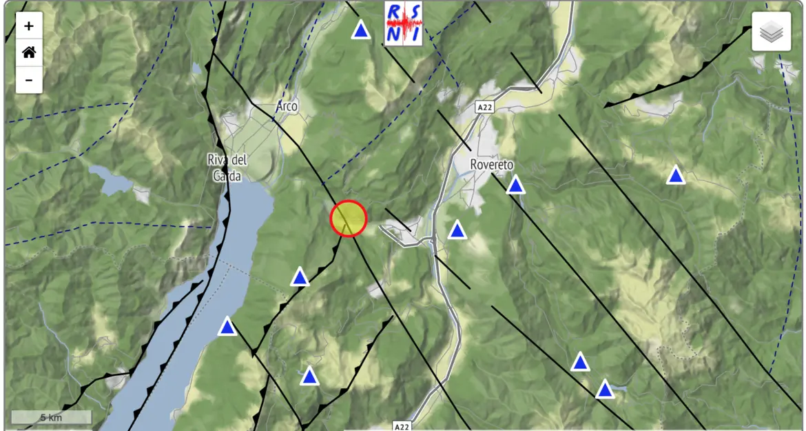Terremoto a Loppio, scossa debole, magnitudo 2,8: nessun danno segnalato