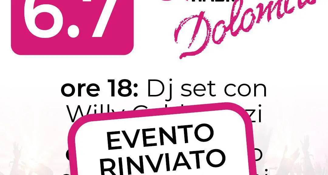 Brutte previsioni per domenica: rinviato l'evento di Radio Dolomiti per i 50 anni