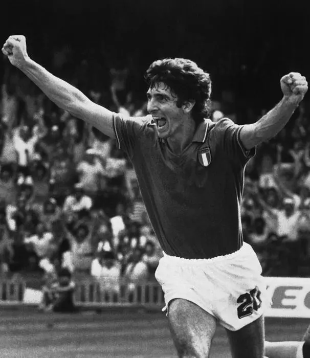 FILE - In this July 8, 1982 filer, Italy's Paolo Rossi races across the pitch after scoring his teams first goal against Poland during the Football World Cup Semi-final match between Italy and Poland at the Nou Camp Stadium, Barcelona, Spain. The best players in the world go elsewhere. The best coaches in Italy emigrate. The stadiums around the country are falling apart. The lingering problems affecting Italy's domestic league might just be the reason for the country's failure to qualify for next year's World Cup. (ANSA/AP Photo) [CopyrightNotice: 1982 AP]