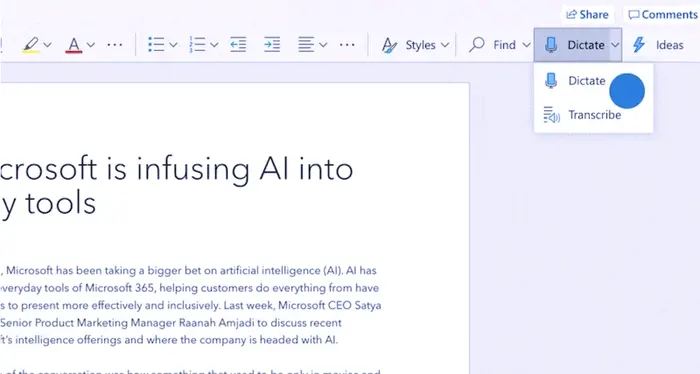 Novità Microsoft: Word ora trascrive le registrazioni