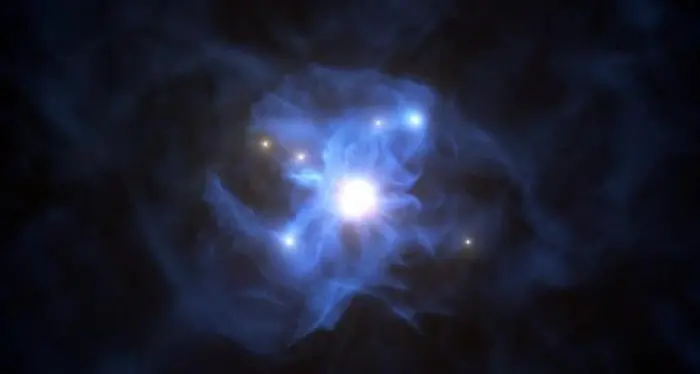 Gigantesco buco nero con una \"ragnatela\" di galassie avvistato
