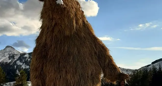 Un orso alto 5 metri alle Viote del Bondone: l'opera d'arte è pronta