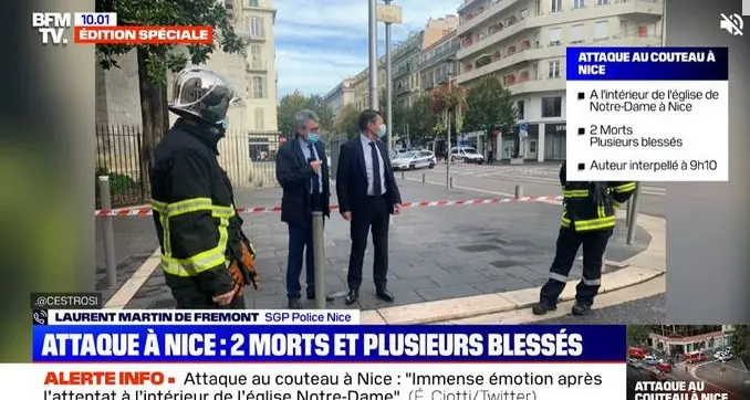 Attacco terroristico a Nizza coltellate vicino alla cattedrale un morto e alcuni feriti gravi