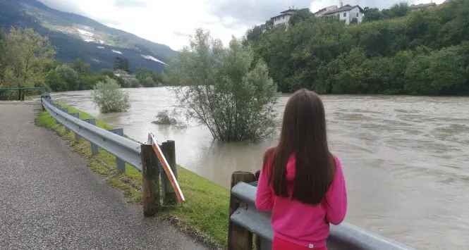 L'allarme piena a Rovereto chiusa la ciclabile in Val di Riva l'acqua a 20 centimetri dalle rive