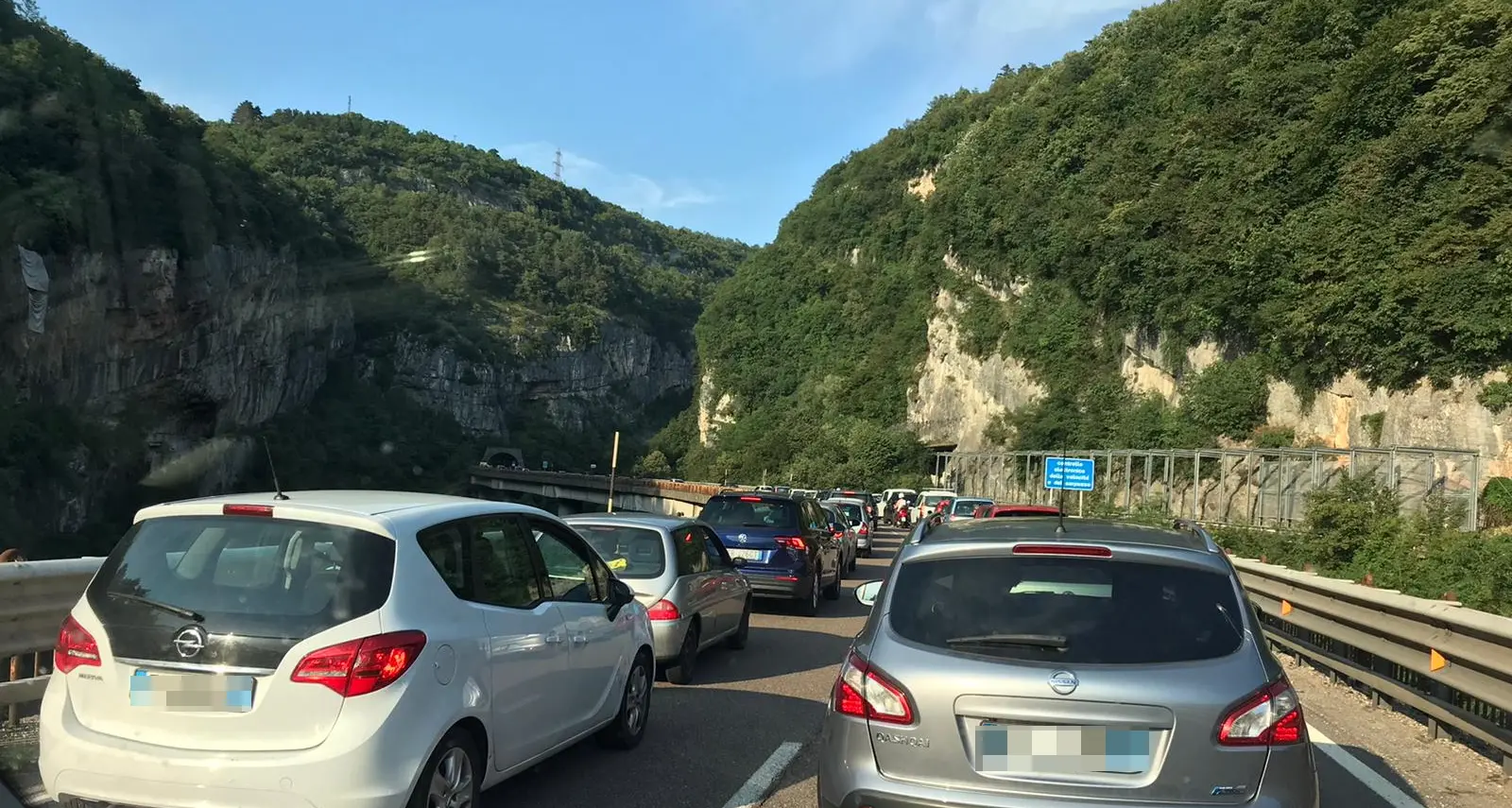 Valsugana, code verso Pergine sul viadotto dei Crozi