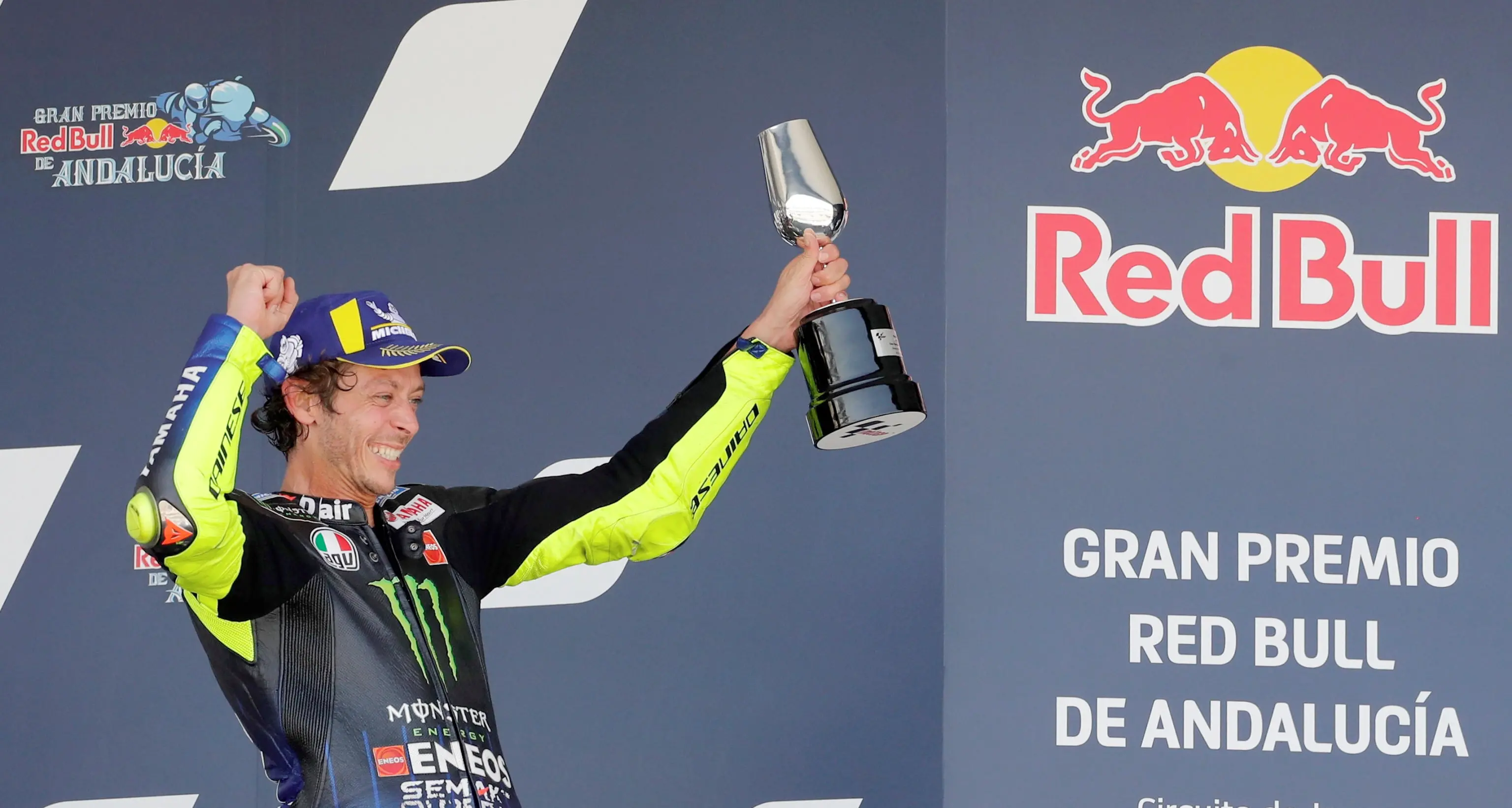 Valentino Rossi sul podio terzo, «è come vincere, ma la Yamaha deve crederci»