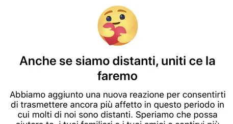 Facebook introduce l'emoji dell'abbraccio