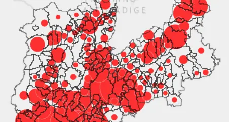 I casi sono arrivati a 5.039 ma i guariti sono più della metà La mappa comune per comune