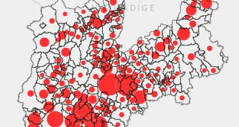 Campagna di tamponi nei comuni: guarda sulla mappa interattiva le località con più contagiati