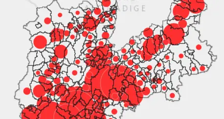 In Trentino altri 45 contagi Ecco la mappa interattiva