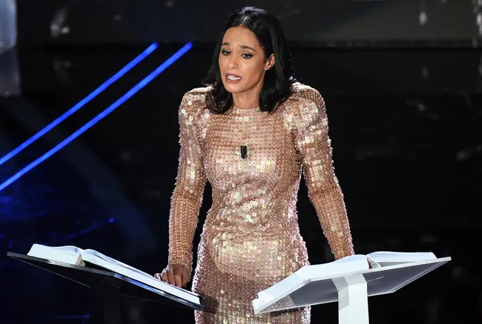 Palestinian journalist Rula Jebreal during the 70th Sanremo Italian Song Festival, Sanremo, Italy, 04 February 2020. The festival runs from 04 to 08 February. ANSA/ETTORE FERRARI