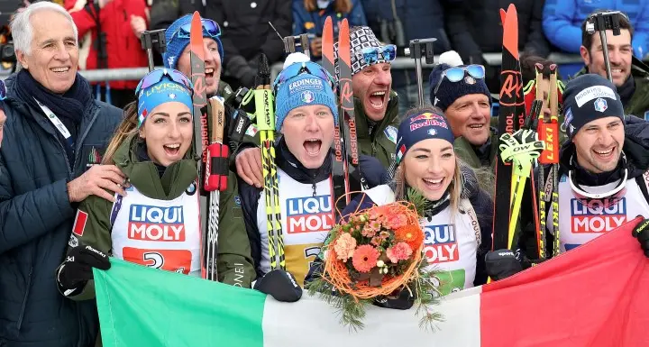 Mondiali biathlon ad Anterselva primo giorno, prima medaglia, la staffetta è d'argento