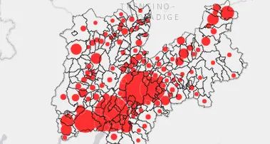 Virus: i contagi sono 2.340 Ecco la mappa del Trentino comune per comune