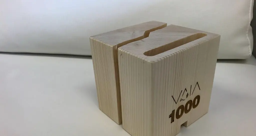 Casse acustiche dagli alberi caduti con la tempesta Vaia Al Muse il cubo numero 1.000