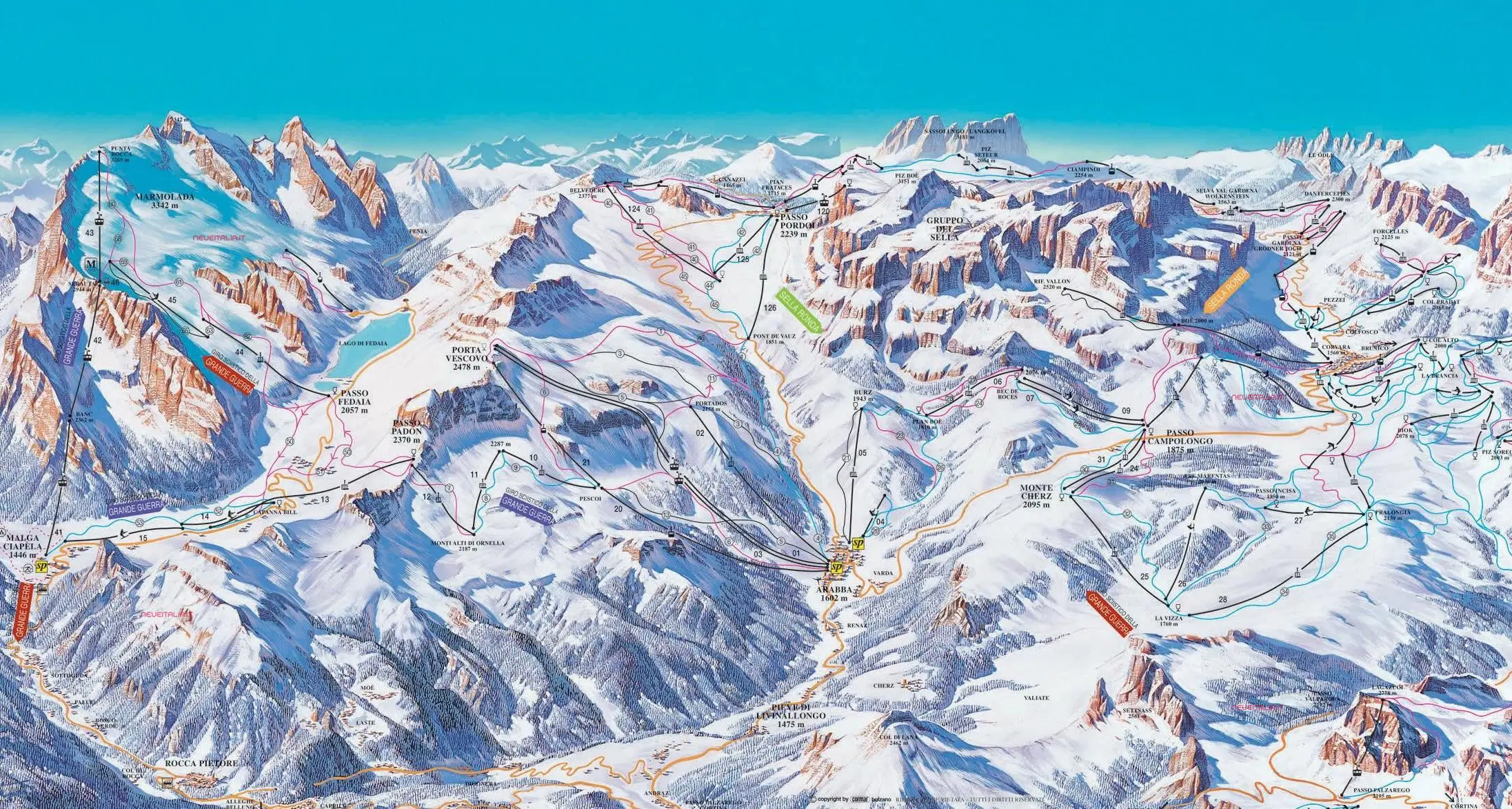 Collegamento degli impianti di sci da Cortina fino ad Arabba: l'idea di Zaia, con Vascellari