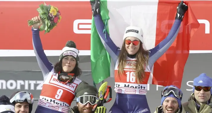 Valanga rosa a St. Moritz in SuperG Trionfa Goggia davanti a Brignone