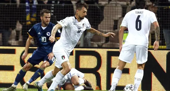 L'Italia di Mancini va: è record 3-0 alla Bosnia e dieci vittorie di fila