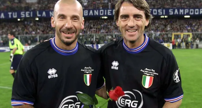 Mancio e Vialli di nuovo insieme Riuniti dalla maglia azzurra