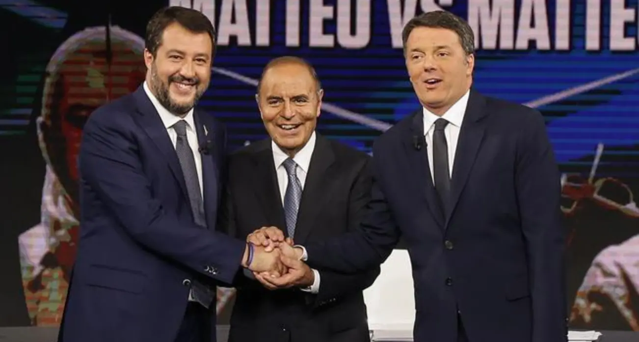 Porta a Porta: Matteo contro Matteo Che scintille tra Renzi e Salvini
