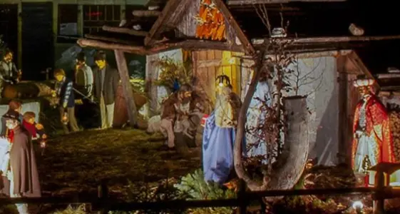 Natale: in piazza San Pietro il presepe in legno di Scurelle