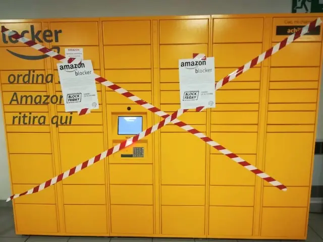 fridays for future contro i locker di amazon