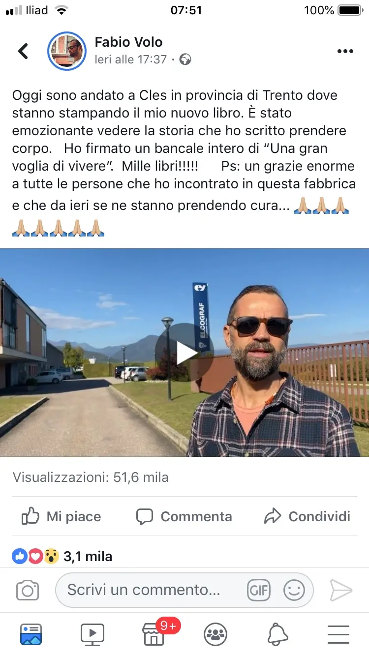 Fabio Volo arriva a Cles per vedere il nuovo libro in stampa alla Elcograf