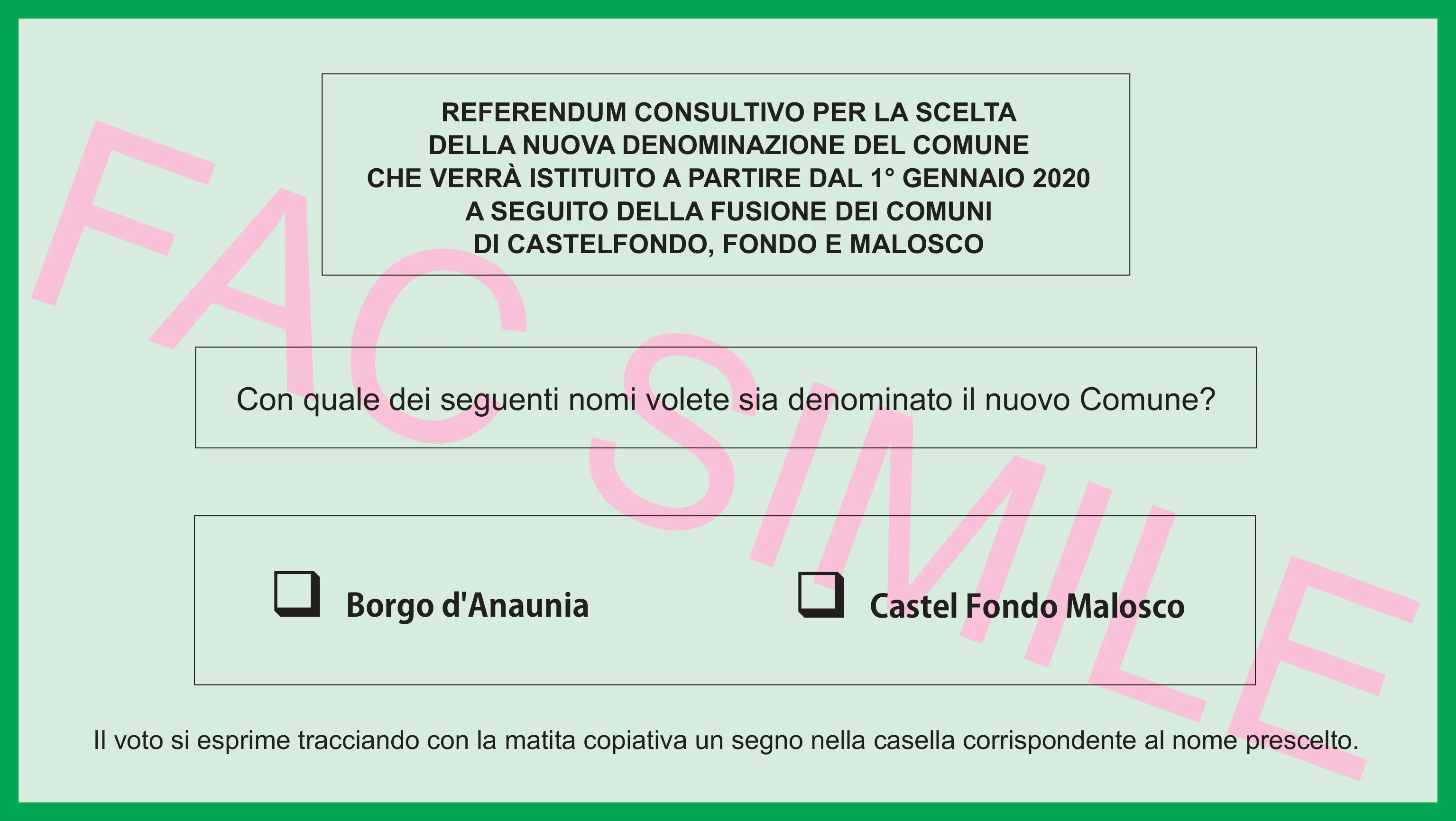 referendum val di non schede scheda