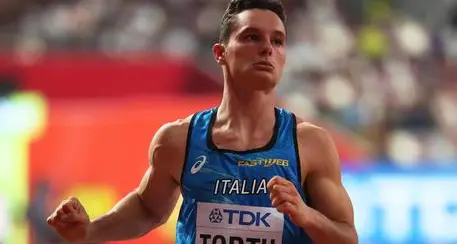 Filippo Tortu in finale dei 100 metri dei mondiali di Atletica