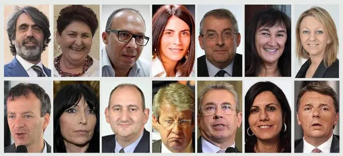 Nella combo i 13 senatori (12 fuoriusciti dal Pd, uno, Donatella Conzatti, da Forza Italia), che hanno aderito al gruppo di Matteo Renzi,anche lui nella combo. Da sx, alto: Francesco Bonifazi, Teresa Bellanova, Davide Faraone, Valeria Sudano, Ernesto Magorno, Laura Garavini, Donatella Conzatti. Da sx, sotto: Eugenio Comincini, Nadia Ginetti, Leonardo Grimani, Mauro Maria Marino, Giuseppe Cucca, Daniela Sbrollini e Matteo Renzi. ANSA