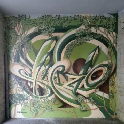 trento - murales i lavori di Alan Vitti - commissione via prepositura trento