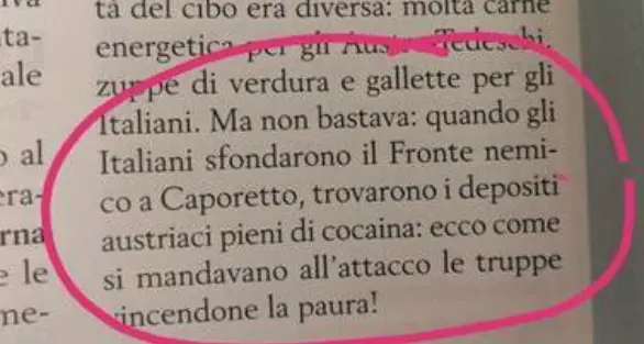 Caporetto vittoria italiana Ponte di Bassano sul Piave Strafalcioni nel libro di storia