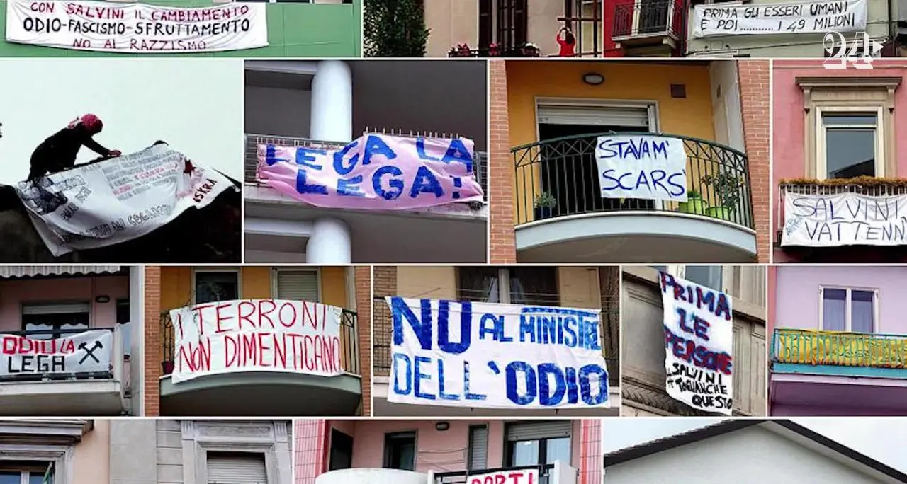 Non è reato esporre striscioni che danno del fascista a Salvini: denunce archiviate a Bari