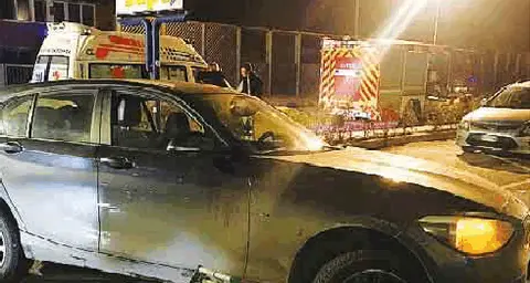 Bmw centra il bidone dei rifiuti Che spavento per una 22enne