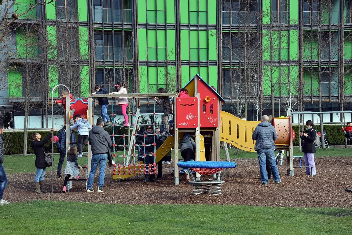 MOMENTO DI FESTA AL PARCO DELLE ALBERE TRENTO 24 MARZO 2018 FOTO PAOLO PEDROTTI