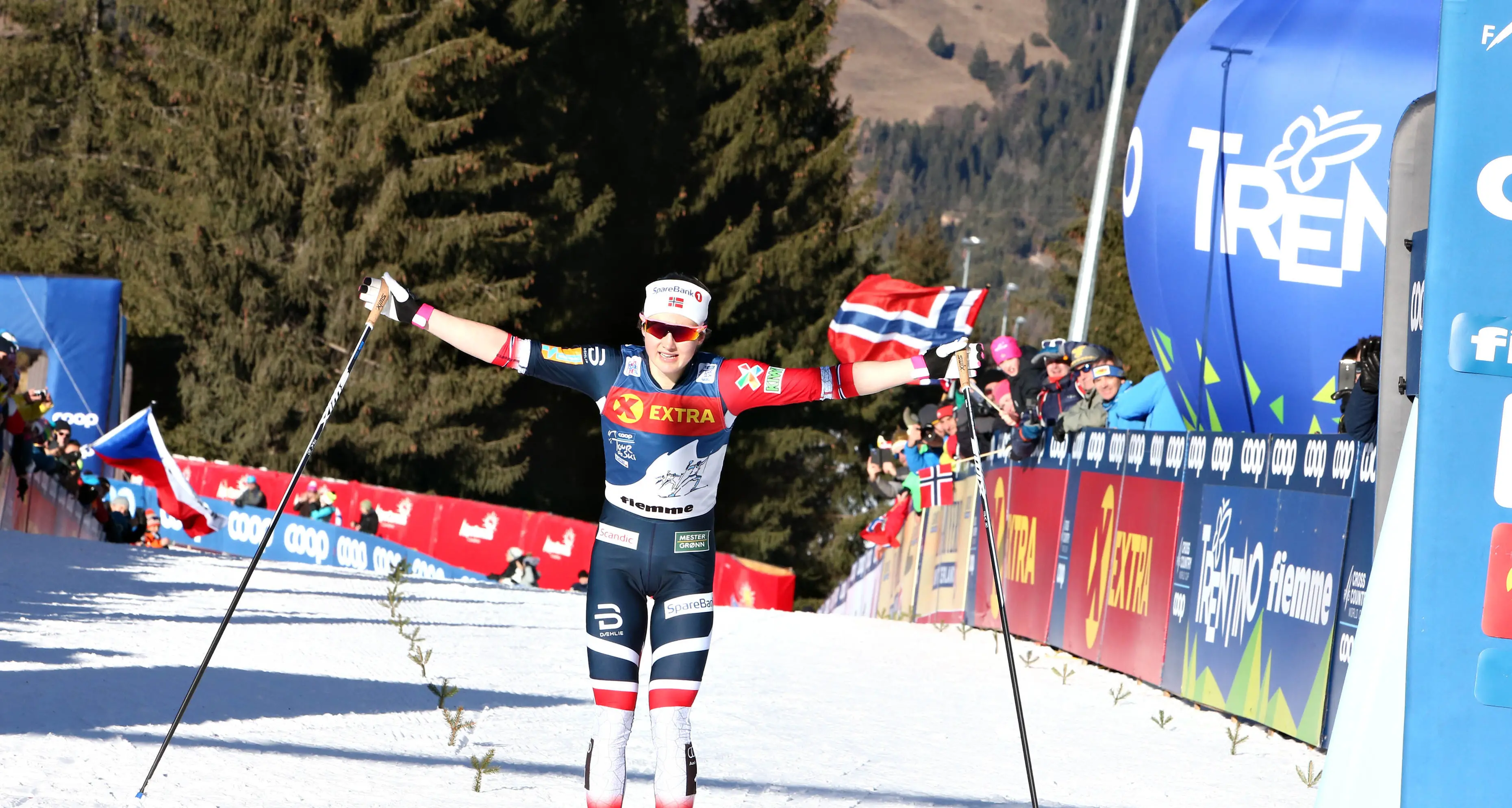 La norvegese Oestberg in trionfo al Cermis È suo il tredicesimo Tour de Ski di fondo