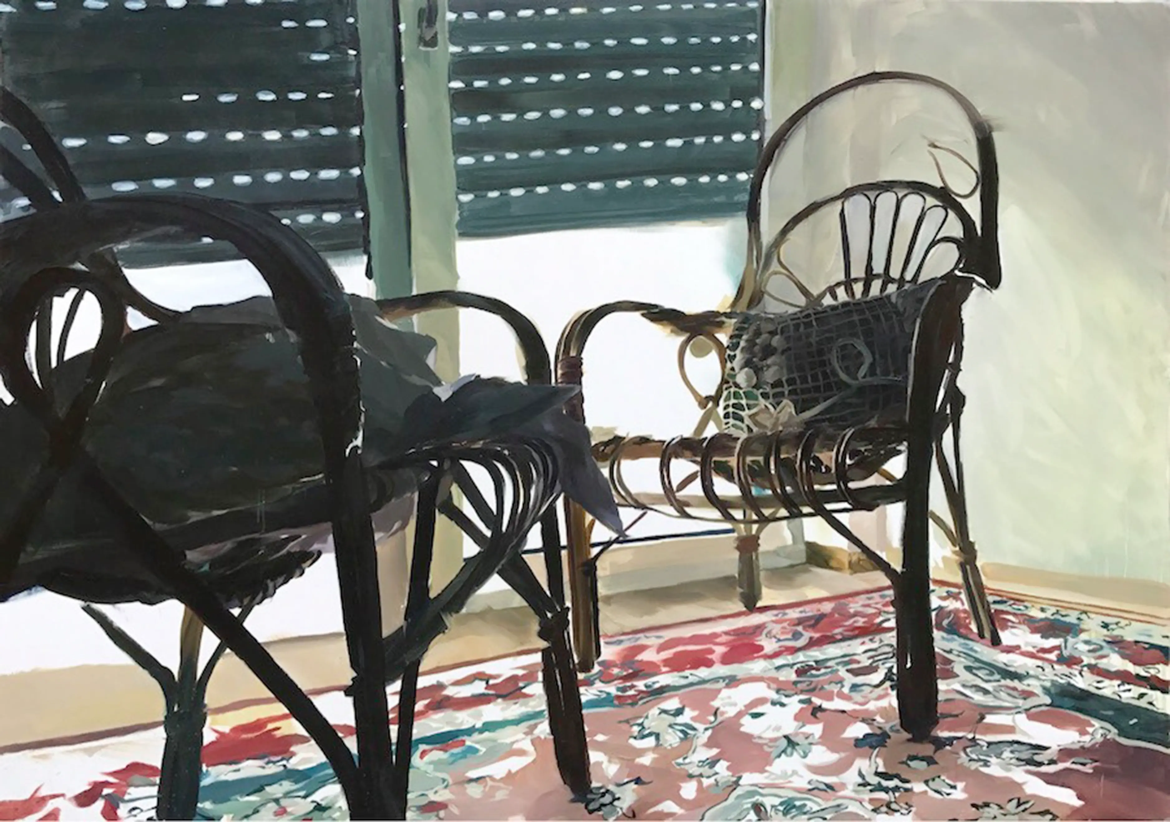 Andrea Fontanari, one morning in a room i saw the paintings, 2017, olio su tela, 180 x 160 cm