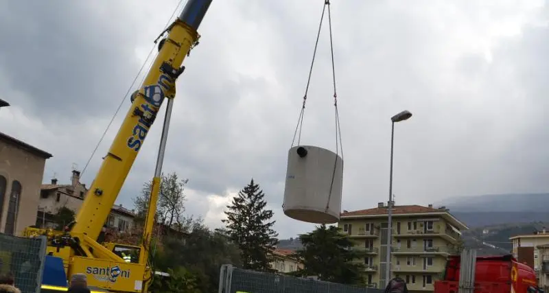 Arrivati i cilindri del dispersore del Follone