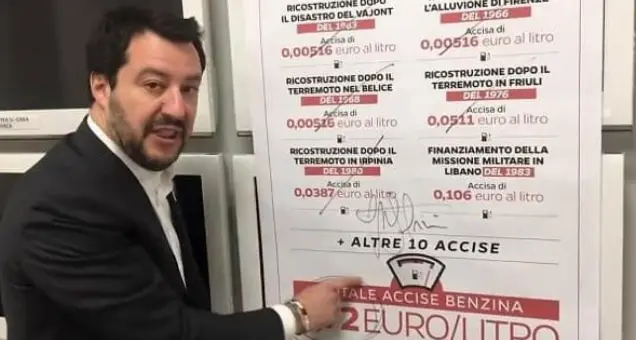 Via le accise dalla benzina: la Lega contraria