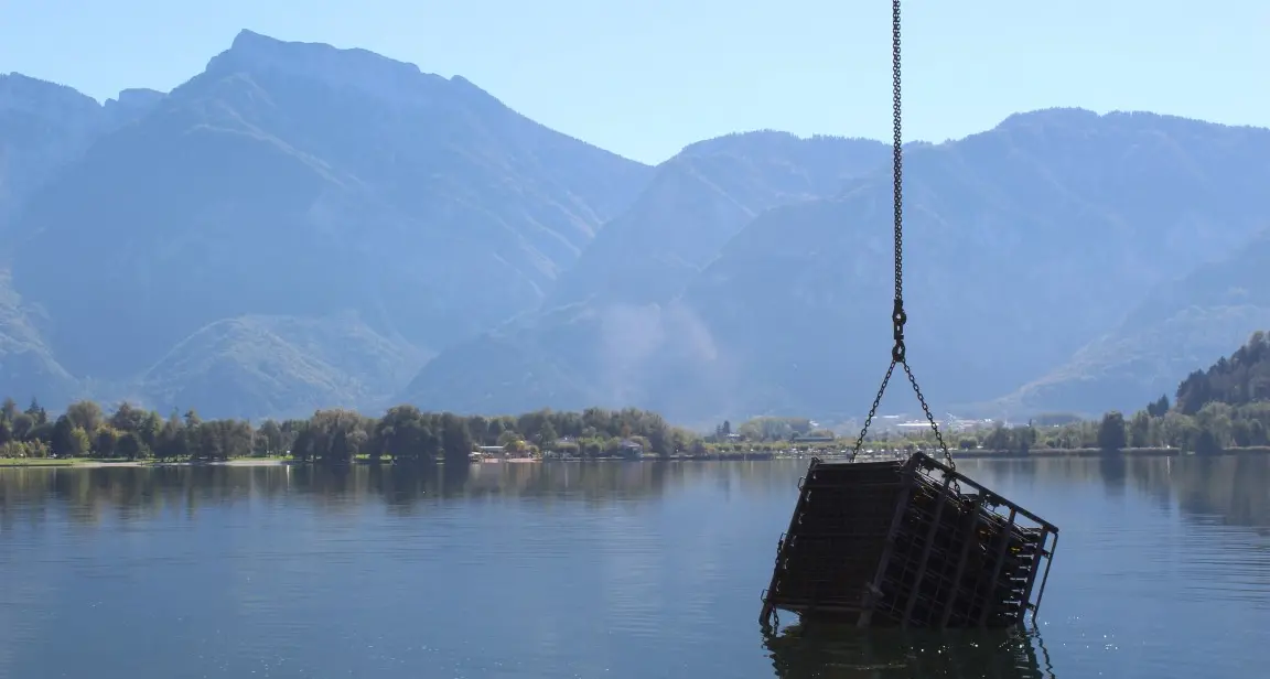 Ripescato lo spumante invecchiato in fondo al lago