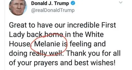 Trump sbaglia il nome di sua moglie in un tweet