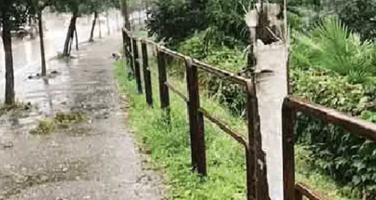 Lampione colpito da fulmine esplode e centra un'auto