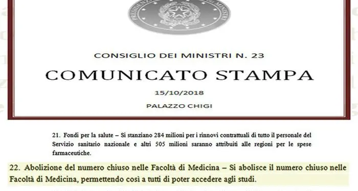 Medicina, caos numero chiuso Prima l’abolizione, poi lo stop