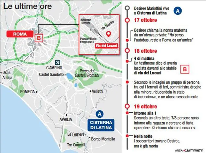 la ricostruzione delle ultime ore di Desiree Mariottini (134mm x 100mm)