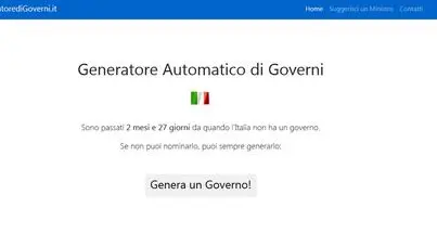 C'è il generatore automatico di governi