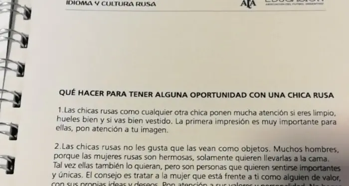 Un manuale per sedurre le russe Bufera su Federcalcio argentina