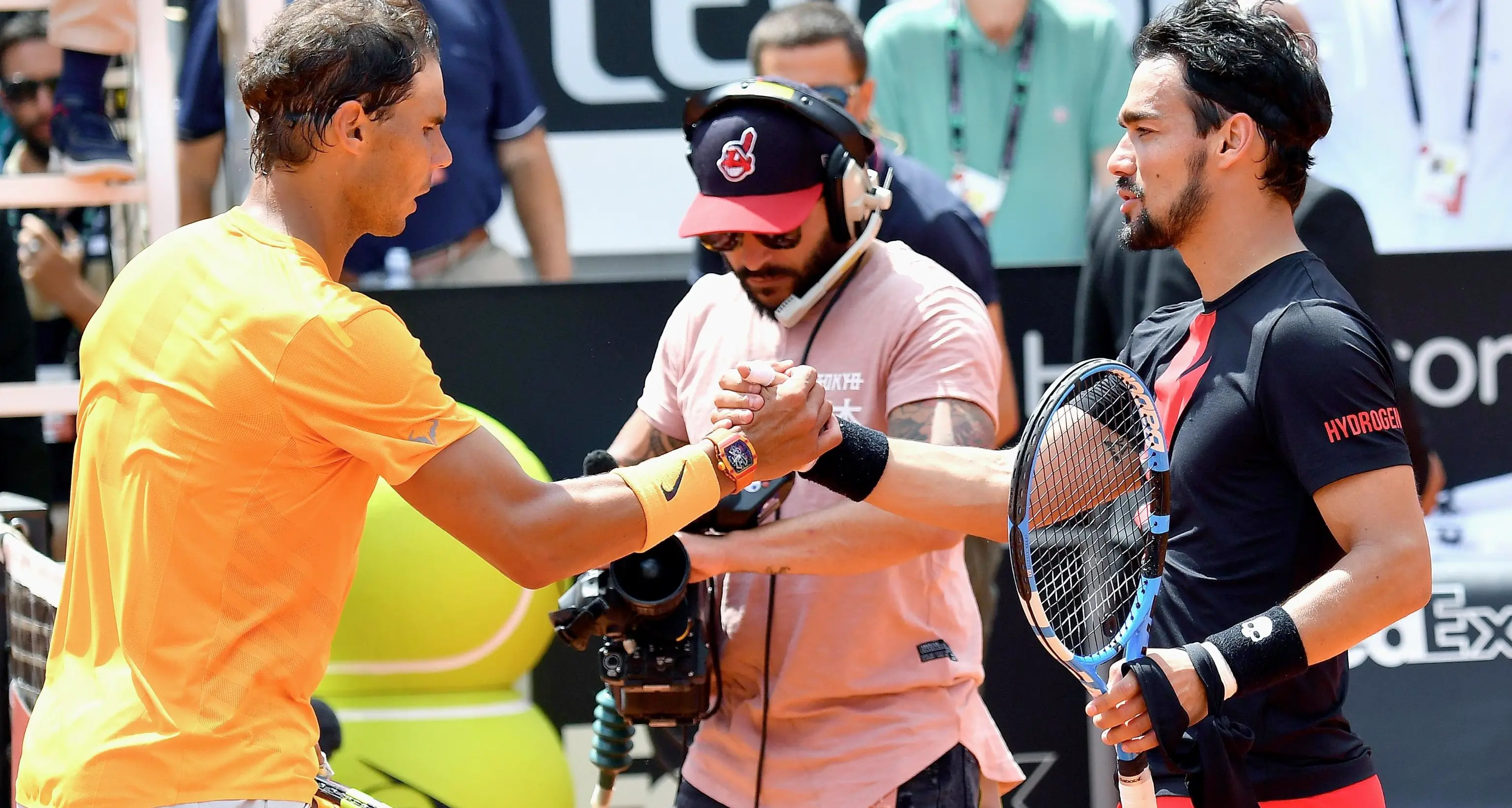 Nadal batte Fognini al terzo set nei quarti Al Foro Italico la semifinale con Djokovic