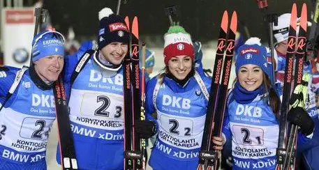 Biathlon, trionfo azzurro in Finlandia con la staffetta mista