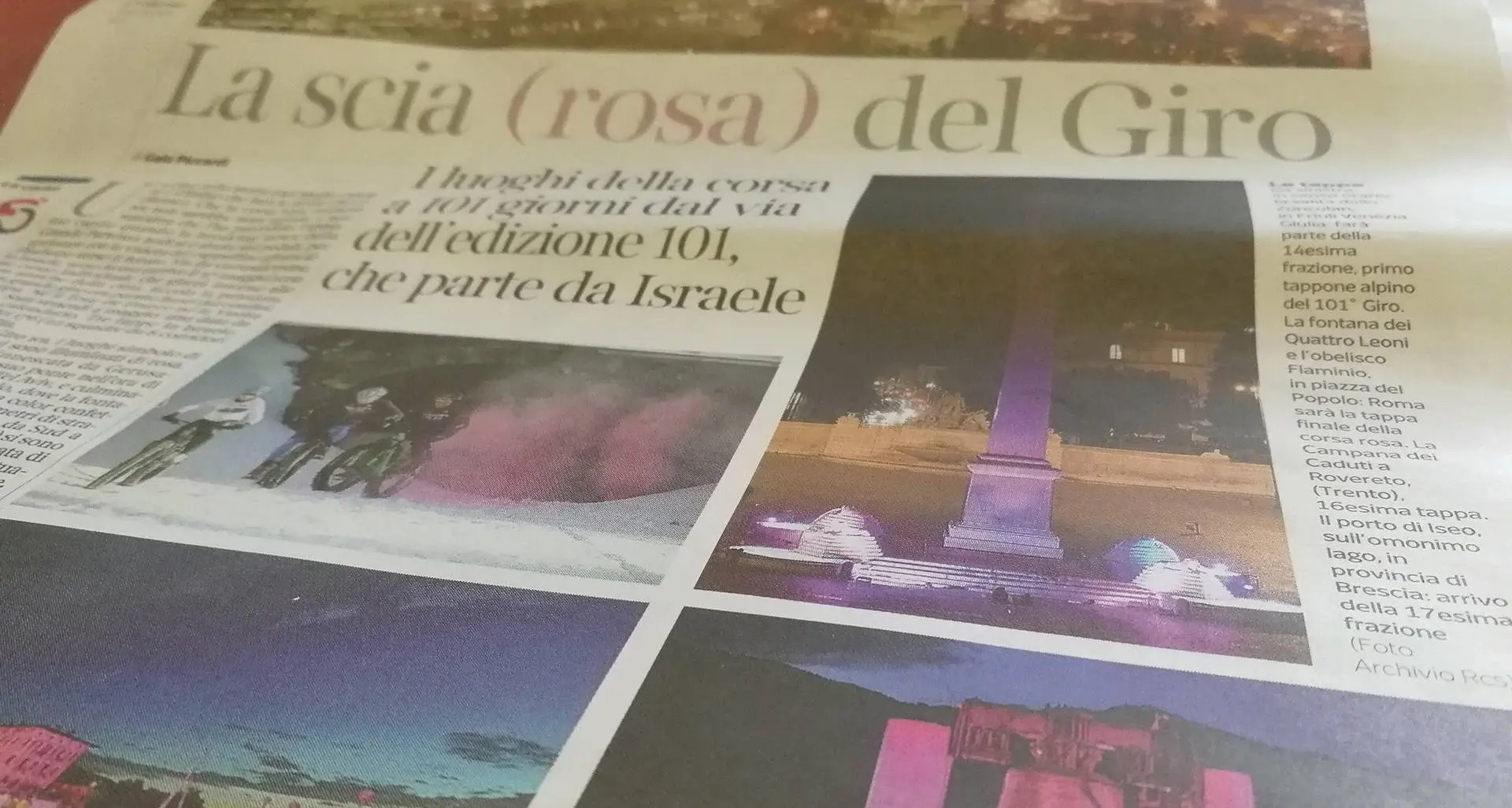Il Giro nella città della pace La campana illuminata