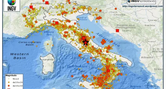 In Italia un terremoto ogni 12 minuti nel 2017